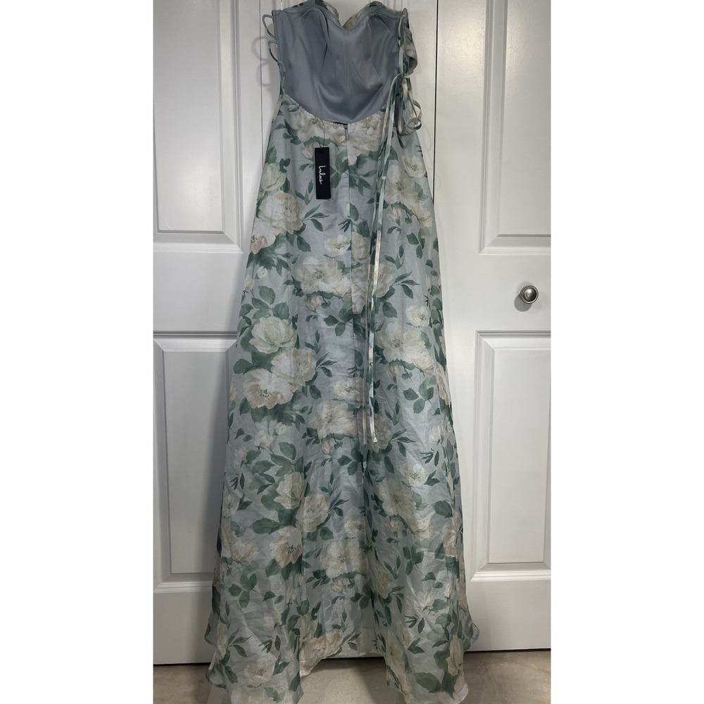 Lulus Light Blue Floral Strapless Maxi Dress Sz Medium NWT Wedding Guest Party - Picture 5 of 9